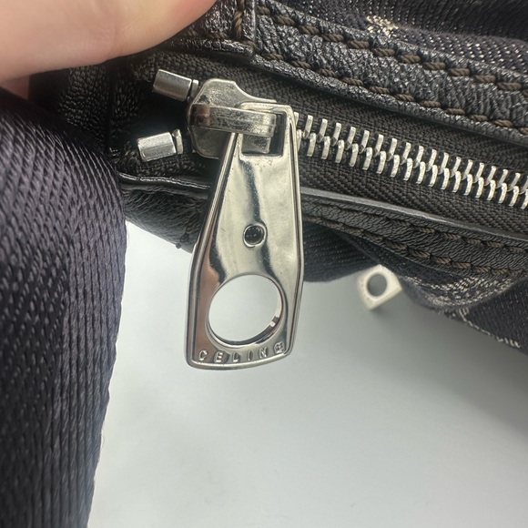 CELINE Denim Macadam Triomphe Indigo Blue Shoulder Bag - Picture 7 of 9